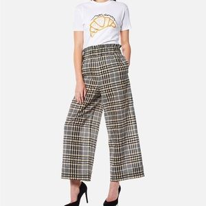Ganni Charon plaid pant with adjustable leg